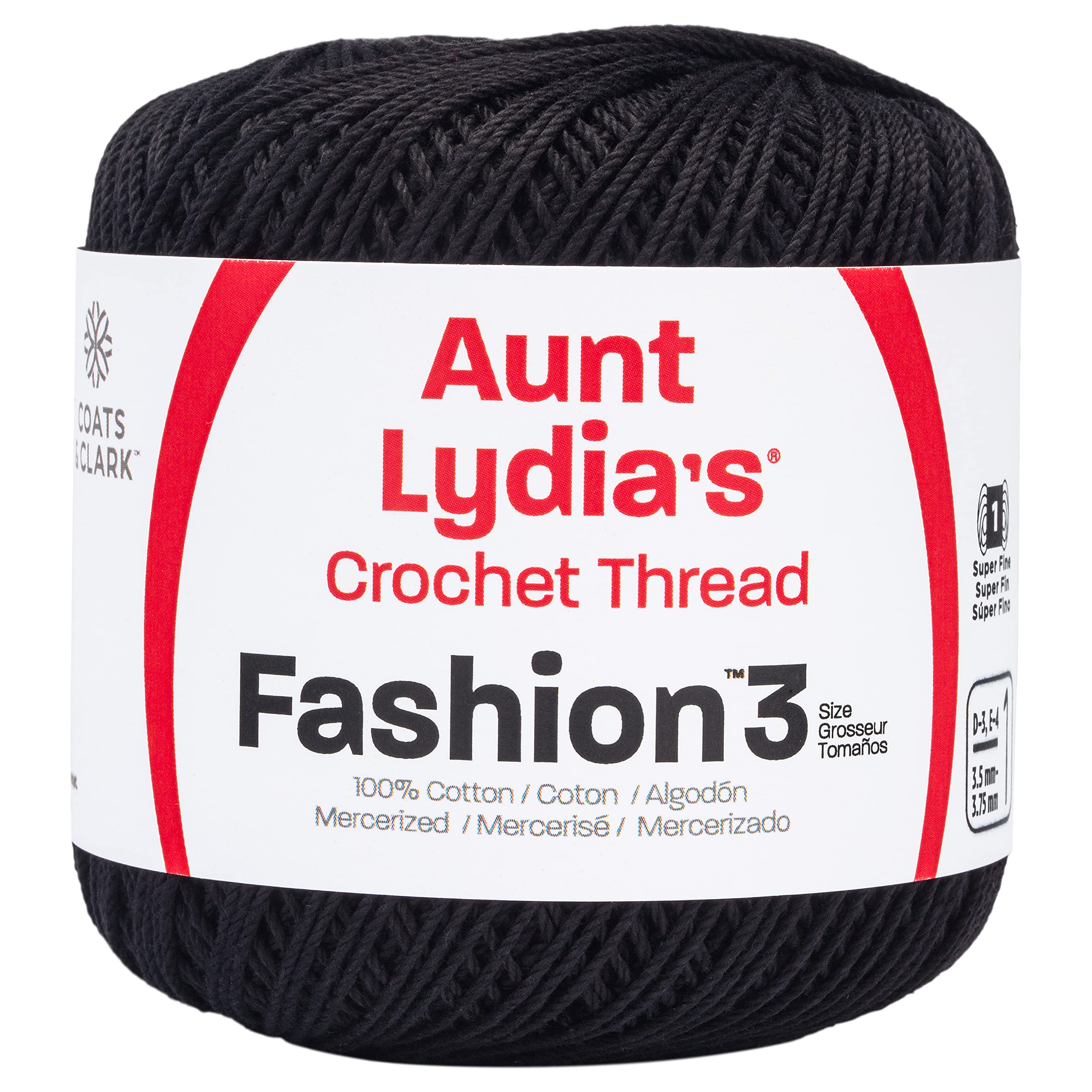 Coats Crochet Fashion Crochet Thread, 3, Black : Amazon.in: Home